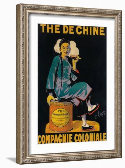 France - The De Chine, Colonial Company Promotional Poster-Lantern Press-Framed Art Print