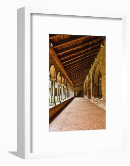 France, Toulouse. Columns of the inner courtyard at the Church of the Jacobins-Hollice Looney-Framed Photographic Print