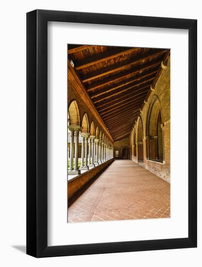 France, Toulouse. Columns of the inner courtyard at the Church of the Jacobins-Hollice Looney-Framed Photographic Print