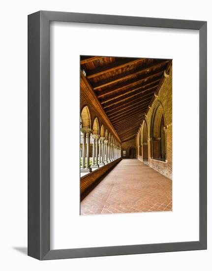 France, Toulouse. Columns of the inner courtyard at the Church of the Jacobins-Hollice Looney-Framed Photographic Print