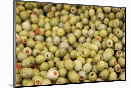 France, Vaucluse, Lourmarin. Green Olives with Pimentos Been Sold-Kevin Oke-Mounted Photographic Print