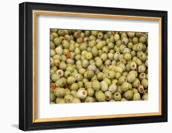 France, Vaucluse, Lourmarin. Green Olives with Pimentos Been Sold-Kevin Oke-Framed Photographic Print