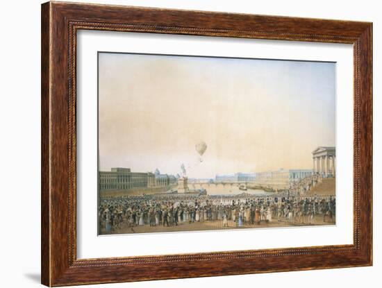 France, Versailles, Arrival of Louis XVIII, the Crossing of the Pont Neuf-null-Framed Giclee Print