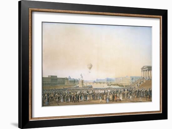 France, Versailles, Arrival of Louis XVIII, the Crossing of the Pont Neuf-null-Framed Giclee Print