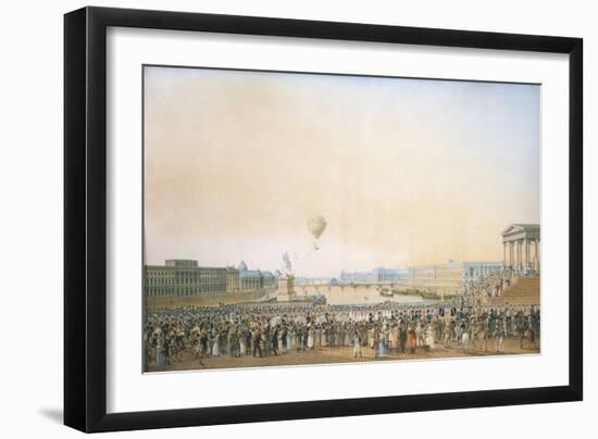 France, Versailles, Arrival of Louis XVIII, the Crossing of the Pont Neuf-null-Framed Giclee Print