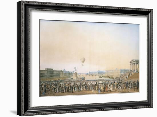 France, Versailles, Arrival of Louis XVIII, the Crossing of the Pont Neuf-null-Framed Giclee Print