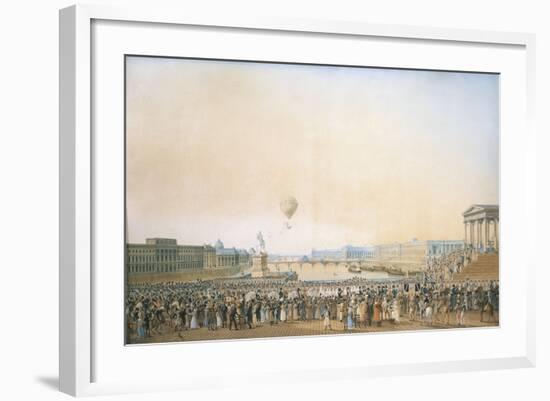 France, Versailles, Arrival of Louis XVIII, the Crossing of the Pont Neuf-null-Framed Giclee Print