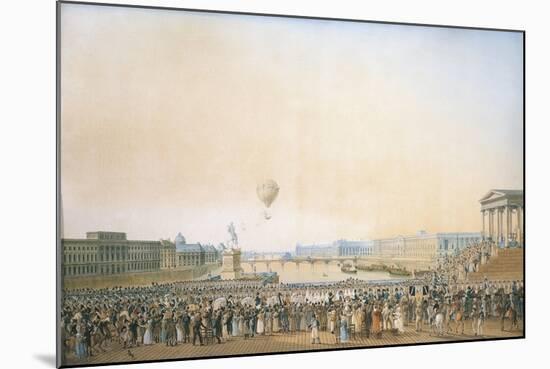 France, Versailles, Arrival of Louis XVIII, the Crossing of the Pont Neuf-null-Mounted Giclee Print