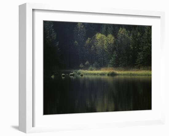 France, Vosges Mountains, Lac Du Lispach in Autumn-Andreas Keil-Framed Photographic Print