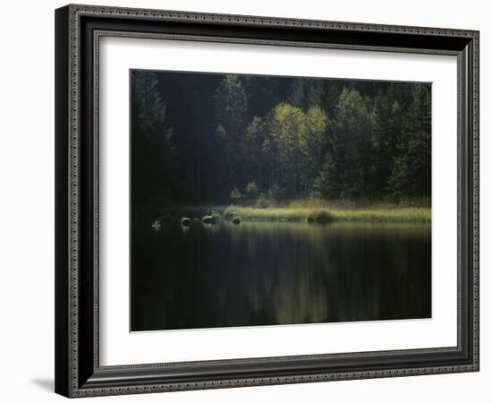 France, Vosges Mountains, Lac Du Lispach in Autumn-Andreas Keil-Framed Photographic Print