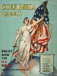 "Columbia Calls: Enlist Now For the U.S. Army", 1916-Frances Adams Halsted-Framed Premier Image Canvas