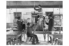 Young women performing atmospheric pressure experiments in normal school, Washington D.C., c.1899-Frances Benjamin Johnston-Photographic Print