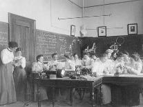 Young women studying static electricity in normal school Washington D.C., c.1899-Frances Benjamin Johnston-Photographic Print