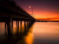 Naples Pier at Sunset with Crescent Moon, Jupiter and Venus-Frances Gallogly-Photographic Print