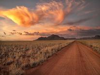 Dirt Road in the Desert at Sunset with a Colorful Sky, Tiras Mountains, Namibia-Frances Gallogly-Framed Premier Image Canvas