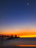 Naples Pier at Sunset with Crescent Moon, Jupiter and Venus-Frances Gallogly-Framed Premier Image Canvas