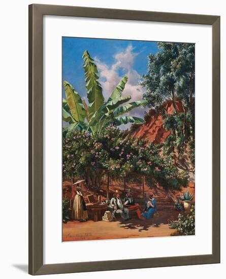 Frances Kennedy Schultze Painting under a Pergola, Algiers, 1843-Frances Kennedy Schultze-Framed Giclee Print