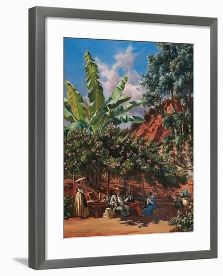 Frances Kennedy Schultze Painting under a Pergola, Algiers, 1843-Frances Kennedy Schultze-Framed Giclee Print