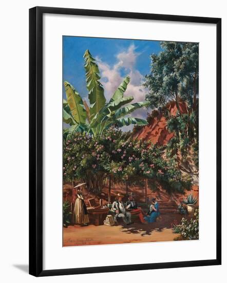 Frances Kennedy Schultze Painting under a Pergola, Algiers, 1843-Frances Kennedy Schultze-Framed Giclee Print