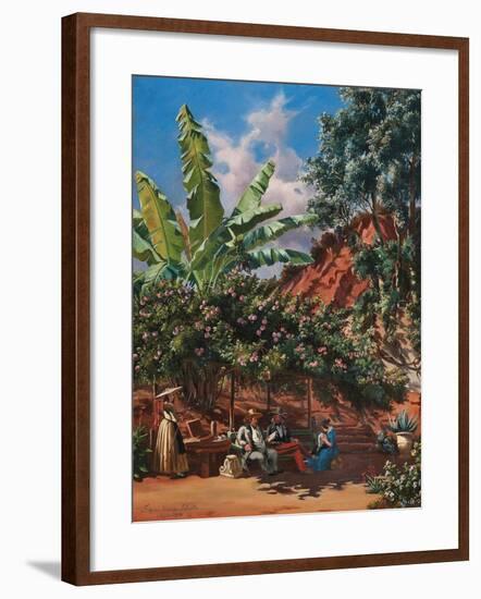 Frances Kennedy Schultze Painting under a Pergola, Algiers, 1843-Frances Kennedy Schultze-Framed Giclee Print