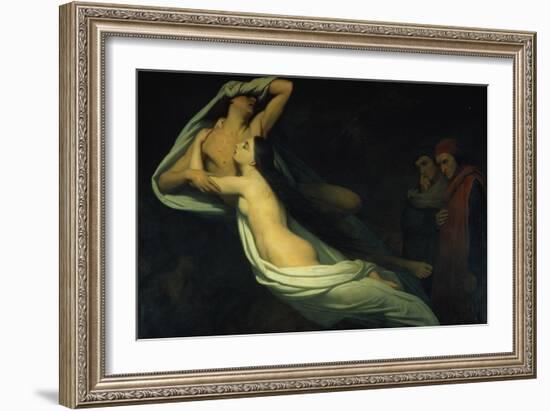 Francesca Da Rimini and Paolo Da Verrucchio Appear to Dante and Virgil-Ary Scheffer-Framed Giclee Print