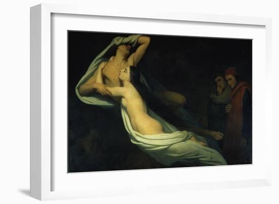 Francesca Da Rimini and Paolo Da Verrucchio Appear to Dante and Virgil-Ary Scheffer-Framed Giclee Print