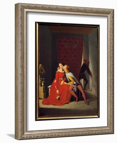 Francesca Da Rimini and Paolo Malatesta, 1814 (Oil on Canvas)-Jean Auguste Dominique Ingres-Framed Giclee Print