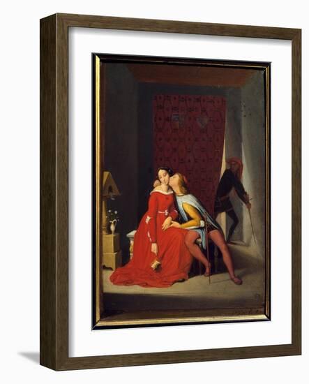 Francesca Da Rimini and Paolo Malatesta, 1814 (Oil on Canvas)-Jean Auguste Dominique Ingres-Framed Giclee Print