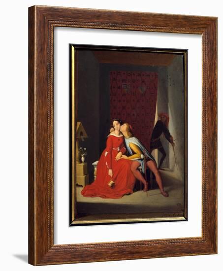 Francesca Da Rimini and Paolo Malatesta, 1814 (Oil on Canvas)-Jean Auguste Dominique Ingres-Framed Giclee Print