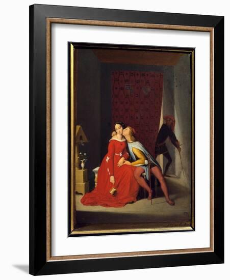 Francesca Da Rimini and Paolo Malatesta, 1814 (Oil on Canvas)-Jean Auguste Dominique Ingres-Framed Giclee Print