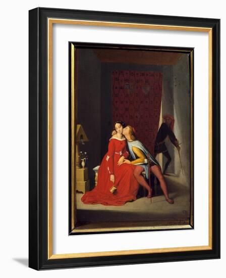 Francesca Da Rimini and Paolo Malatesta, 1814 (Oil on Canvas)-Jean Auguste Dominique Ingres-Framed Giclee Print