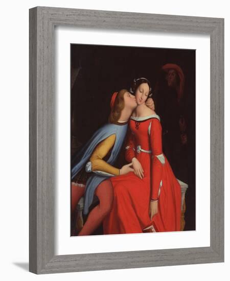 Francesca Da Rimini and Paolo Malatesta, 1819-Jean-Auguste-Dominique Ingres-Framed Giclee Print