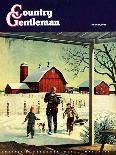 "Bringing in Firewood," Country Gentleman Cover, January 1, 1948-Francesco Delle Donne-Framed Giclee Print