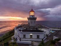 Aerial view of Farol do Arnel lighthouse and Arnel point, Sao Miguel island, Azores, Portugal-Francesco Fanti-Photographic Print