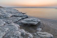 Shore with salt crystalized formation at dusk, The Dead Sea, Jordan, Middle East-Francesco Fanti-Photographic Print