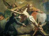 Crucifixion with God the Father and Saint Ignatius of Loyola-Francesco Fontebasso-Giclee Print