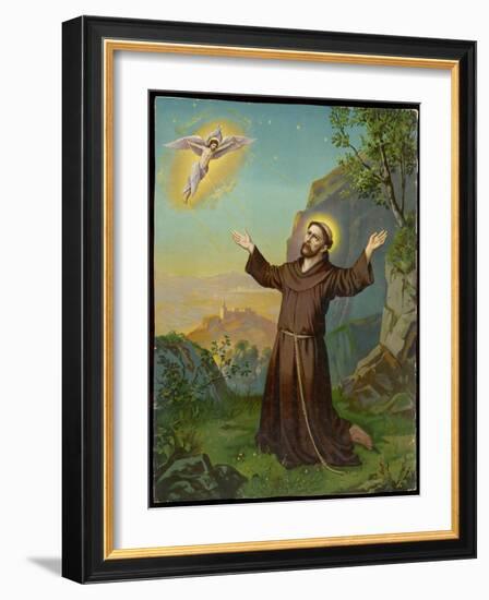 Francesco (Francis) di Assisi Receives the Stigmata-null-Framed Art Print