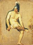 Study of Naked Warrior Seated with Helmet on His Head-Francesco Hayez-Giclee Print