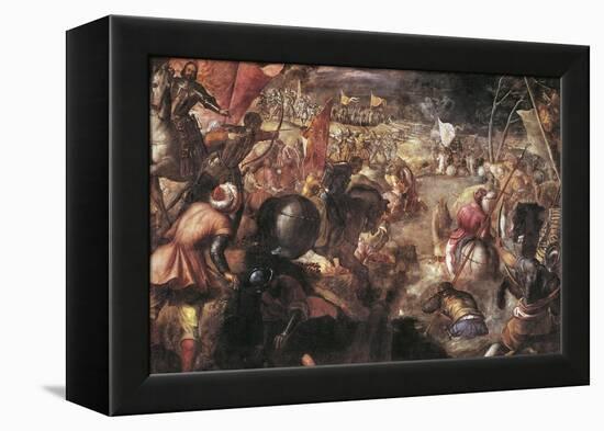 Francesco II Gonzaga Fighting in the Battle of Taro Against Charles VIII of France in 1495, 1579-Jacopo Robusti Tintoretto-Framed Premier Image Canvas