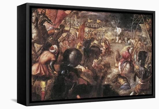 Francesco II Gonzaga Fighting in the Battle of Taro Against Charles VIII of France in 1495, 1579-Jacopo Robusti Tintoretto-Framed Premier Image Canvas