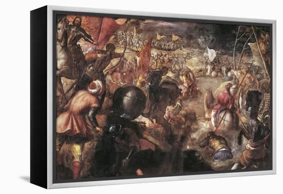 Francesco II Gonzaga Fighting in the Battle of Taro Against Charles VIII of France in 1495, 1579-Jacopo Robusti Tintoretto-Framed Premier Image Canvas