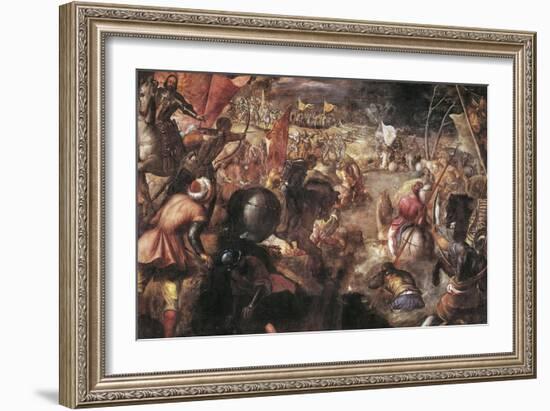 Francesco II Gonzaga Fighting in the Battle of Taro Against Charles VIII of France in 1495, 1579-Jacopo Robusti Tintoretto-Framed Giclee Print