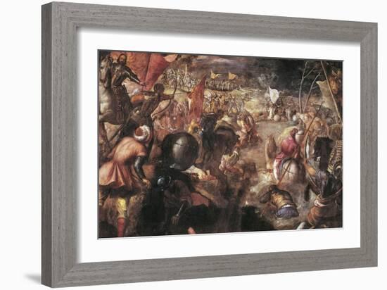 Francesco II Gonzaga Fighting in the Battle of Taro Against Charles VIII of France in 1495, 1579-Jacopo Robusti Tintoretto-Framed Giclee Print