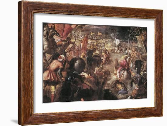 Francesco II Gonzaga Fighting in the Battle of Taro Against Charles VIII of France in 1495, 1579-Jacopo Robusti Tintoretto-Framed Giclee Print