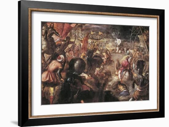 Francesco II Gonzaga Fighting in the Battle of Taro Against Charles VIII of France in 1495, 1579-Jacopo Robusti Tintoretto-Framed Giclee Print