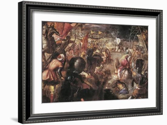 Francesco II Gonzaga Fighting in the Battle of Taro Against Charles VIII of France in 1495, 1579-Jacopo Robusti Tintoretto-Framed Giclee Print