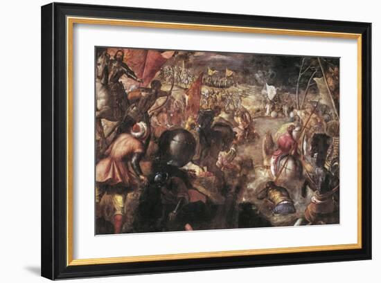 Francesco II Gonzaga Fighting in the Battle of Taro Against Charles VIII of France in 1495, 1579-Jacopo Robusti Tintoretto-Framed Giclee Print