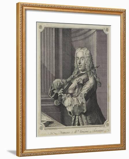 Francesco Ma Veracini, Engraved by J. June (Fl.C.1740-70), 1744-Franz Ferdinand Richter-Framed Giclee Print