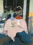 Pink Table with Fruitstand and Flowerpot-Francesco Menzio-Framed Giclee Print