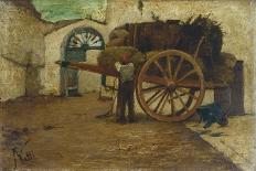 Farmer Charging a Cart in a Yard-Francesco Netti-Giclee Print